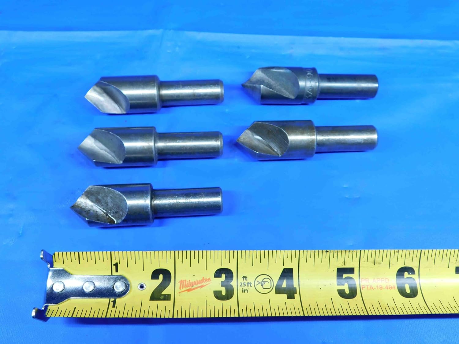 5 PCS LOT of HSS 3/4 Diameter 90 Degree COUNTERSINKS 1/2 Shank Single Flute - BR4222BI3
