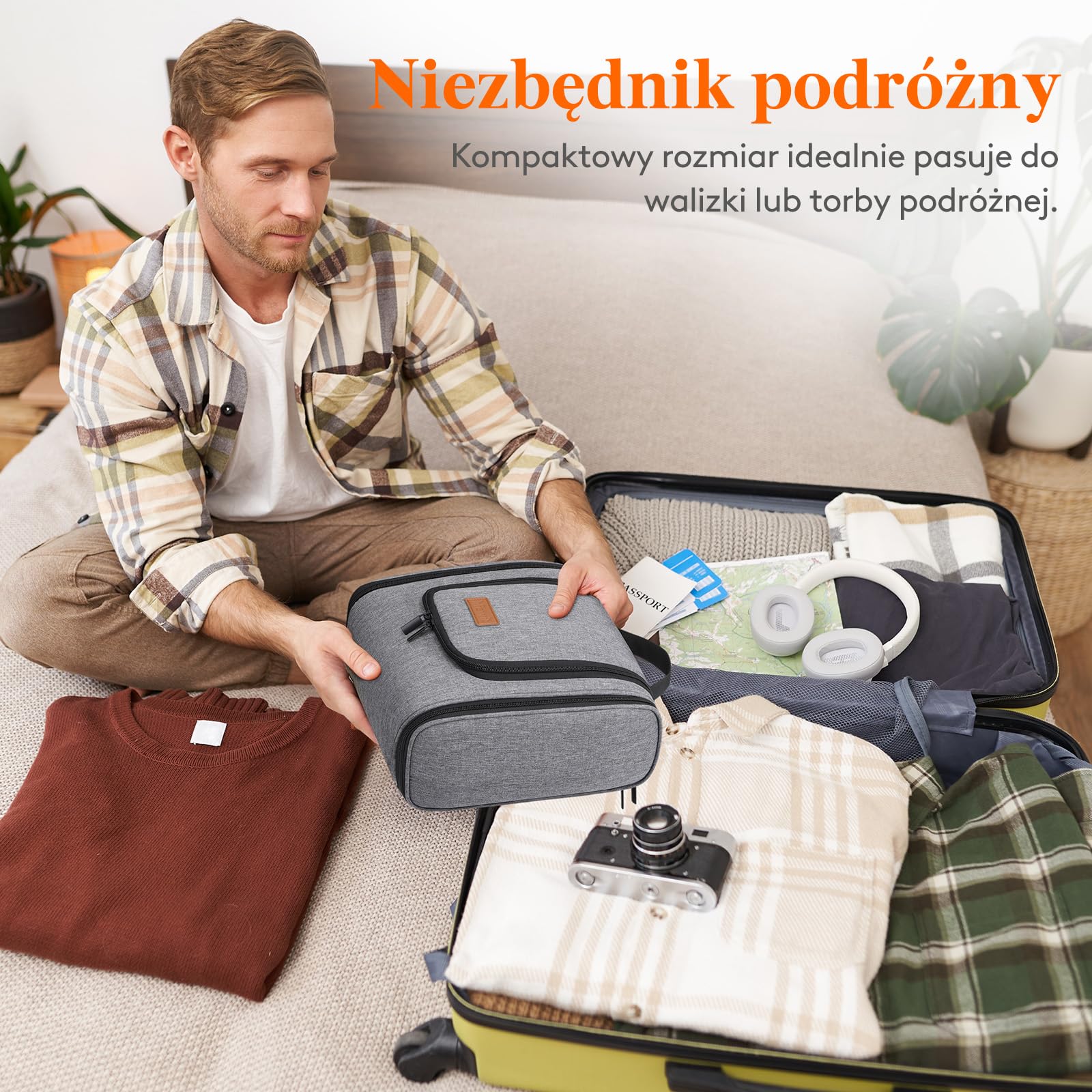 Lifewit Duża wisząca kosmetyczka dla kobiet, szary, 23.0*13.5*27.5CM, Nowoczesny
