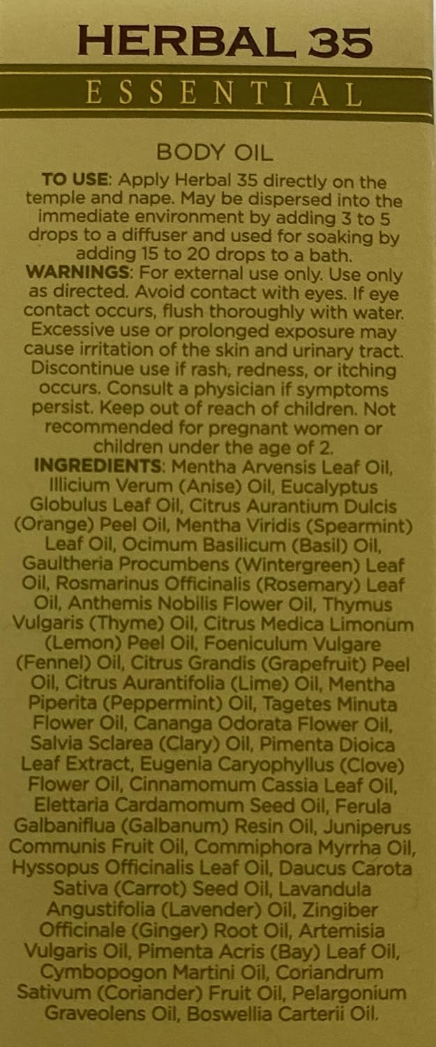 L’EUDINE Herbal 35 Essential Oil Blend 3-Pack-35 Natural Extracts, Peppermint, Eucalyptus & Lavender-Relaxing Aromatherapy Oil for Diffuser, Massage & Stress Relief-Pure Wellness, 3 Fl Oz