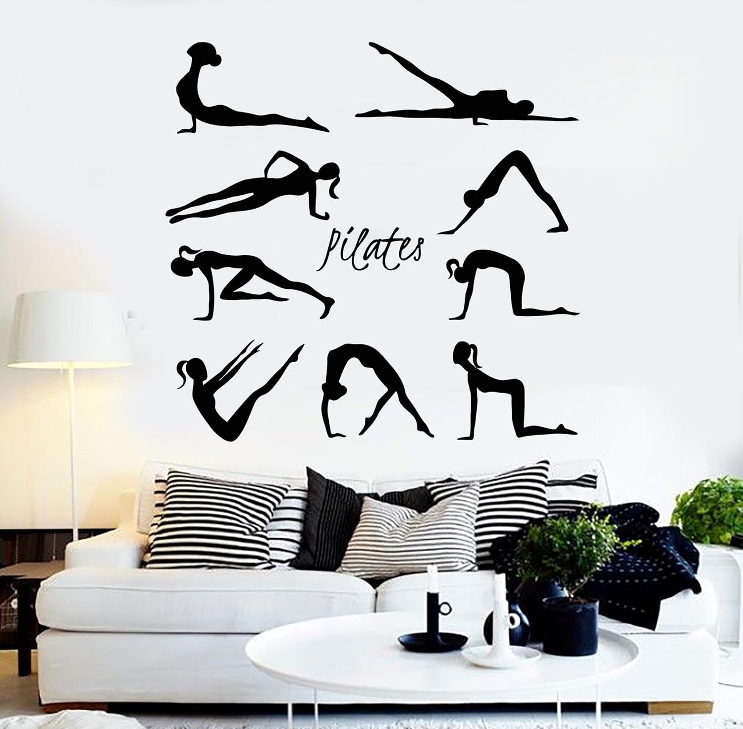 Large Vinyl Wall Decal Pilates Gymnastics Sport Healthy Lifestyle Stickers Large Decor (ig4525) Grey