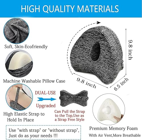 Miniatura 4 de Vertdens Almohada de piernas, almohada de rodilla para dormir de lado, viene con una funda de almohada de repuesto valorada en $10, almohadas de