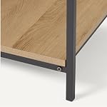 Amazon Basics - Table d'extrémité avec plateau inférieur, salon Table latérale, cadre en acier, chêne en bois