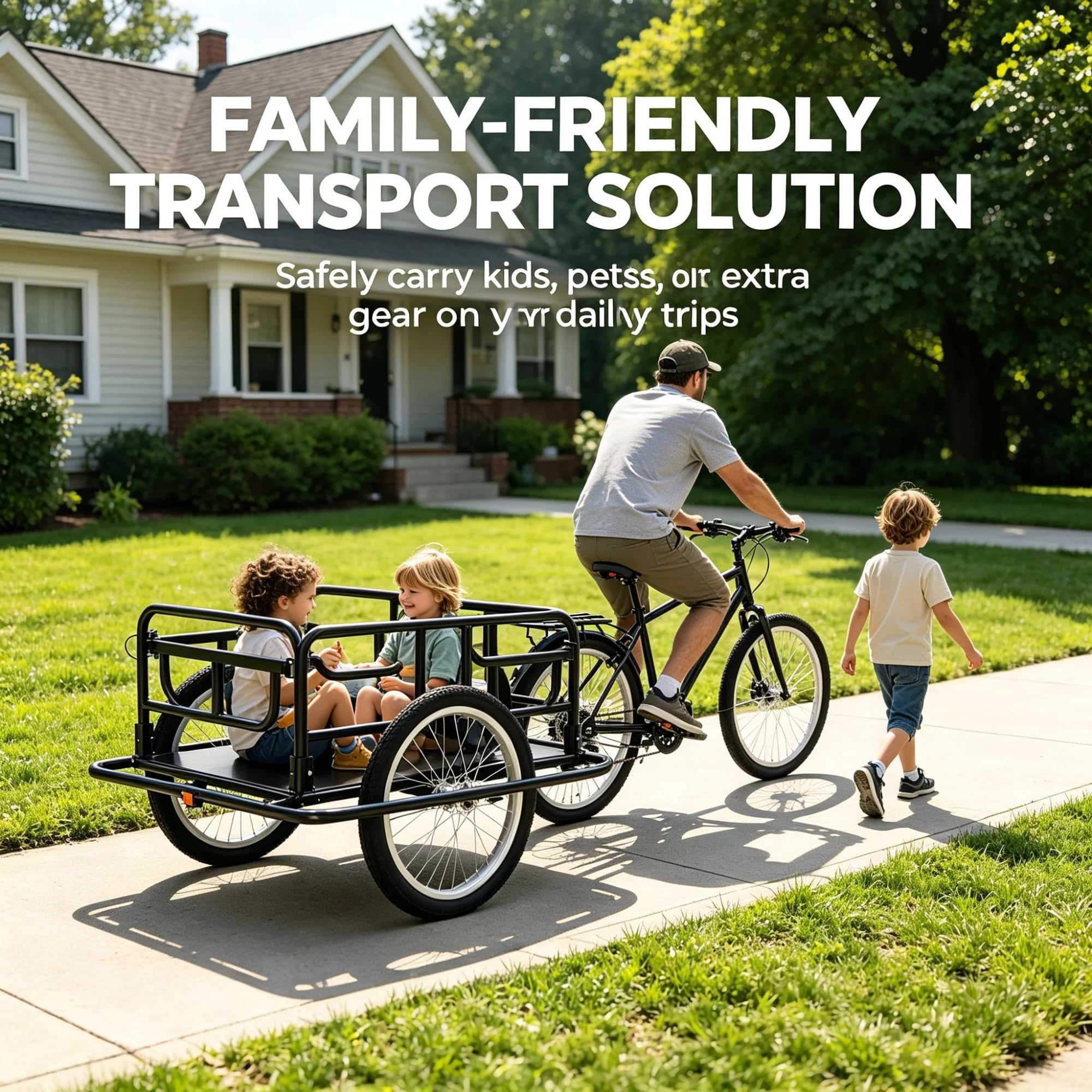 Remorque Cargo Pliable 88lb, Porte‑Animal, Chariot de Camping | Cadre Alliage Alu,Attelage Universel,Pliable Rapide – Idéal Animaux, Courses,Camping