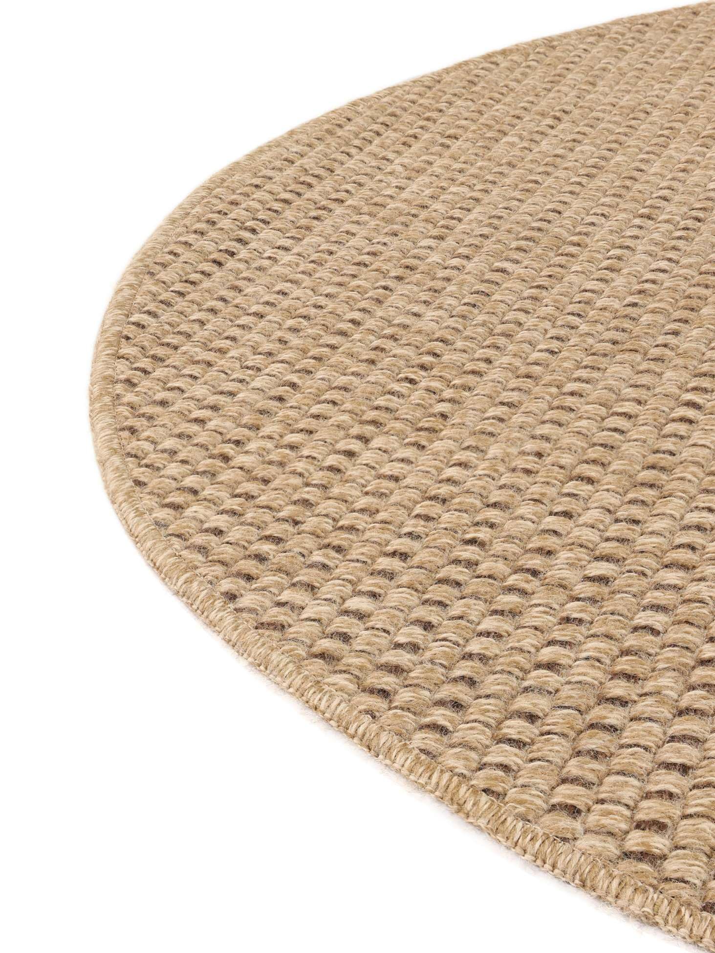 RugVista Jolin, Alfombra Interior y Exterior, Modernas, Ø 150 cm, Redondo, Pelo Medio, Cocina, Pasillo, Patio, Lavado a Mano, Resistente los Rayos UV, Beige