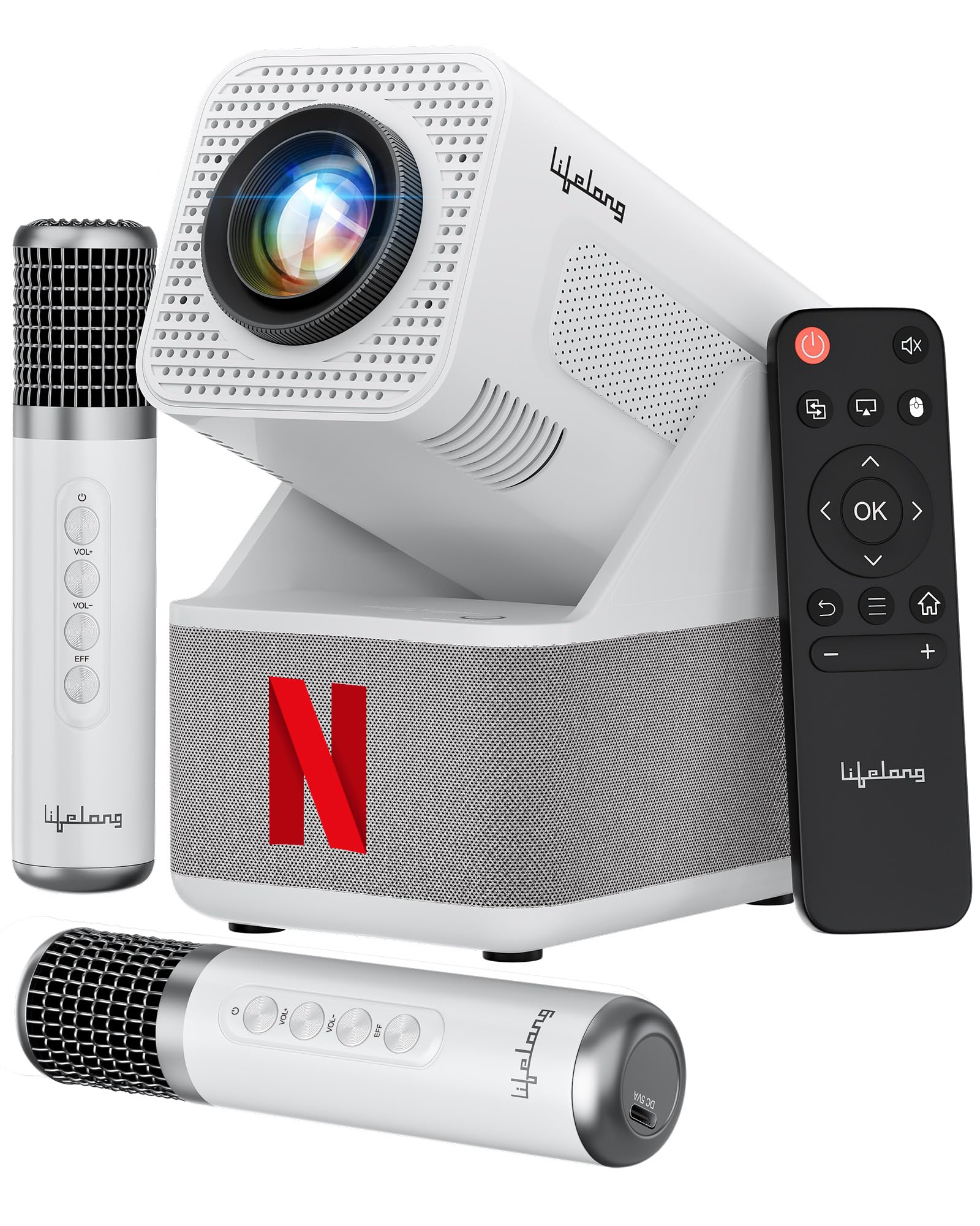 Lifelong Electronics ROAR Projector with 2 Mics | Booming 20W Speakers | Cricket Commentary, Karaoke Party & Room Cinema | 1080P & 4K Ultra HD Support | All Android OTT Apps | Ultra Bright 150” Screen-image-19
