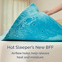 Vista 4 de Cubrecolchón de espuma viscoelástica súper suave, tamaño King, espuma viscoelástica transpirable con infusión de gel de 3 pulgadas, cubrecolchón