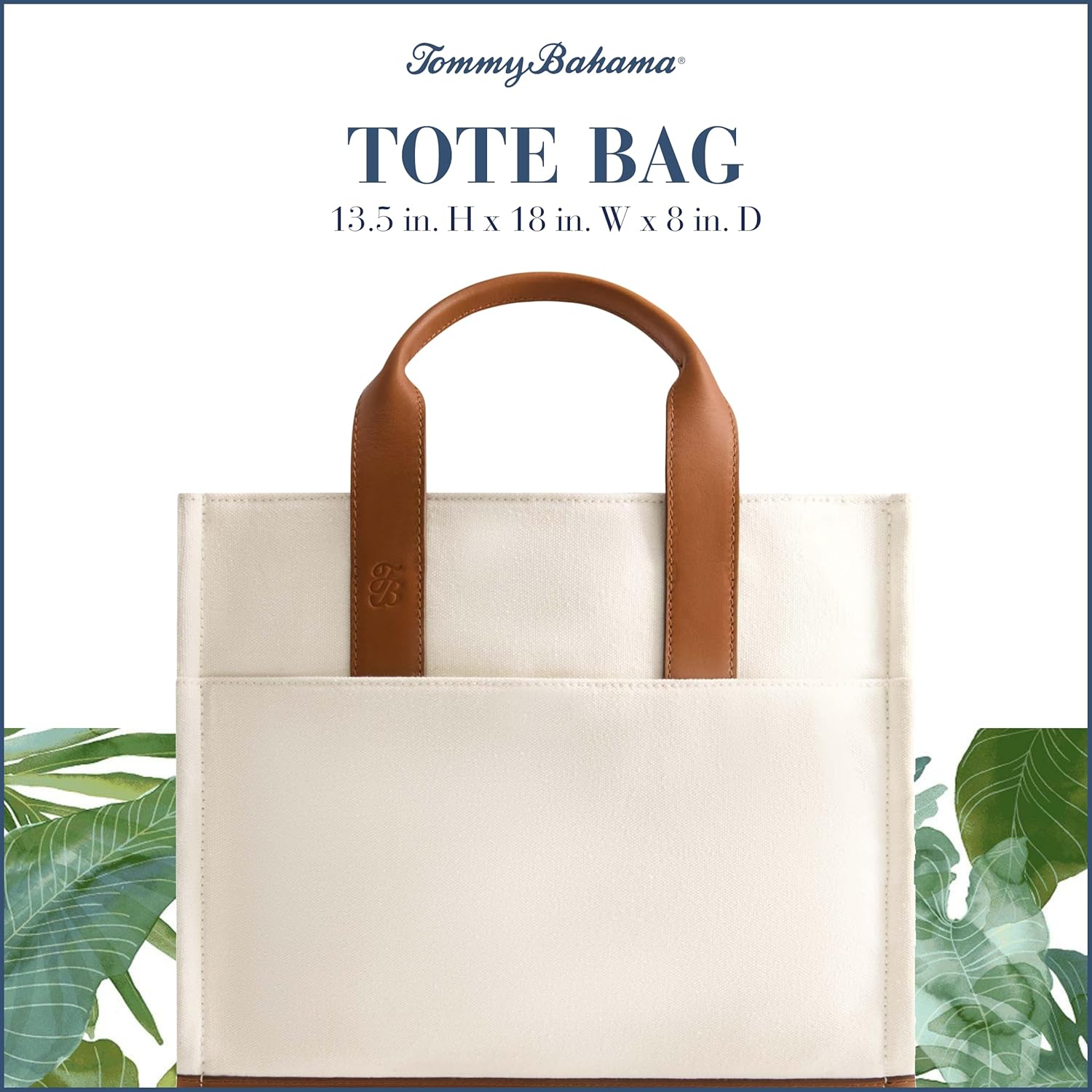 Tommy Bahama Women's Tote Bag, Medium Travel Purse Handbag with Adjustable Shoulder Strap and Leather Trim - Image 2