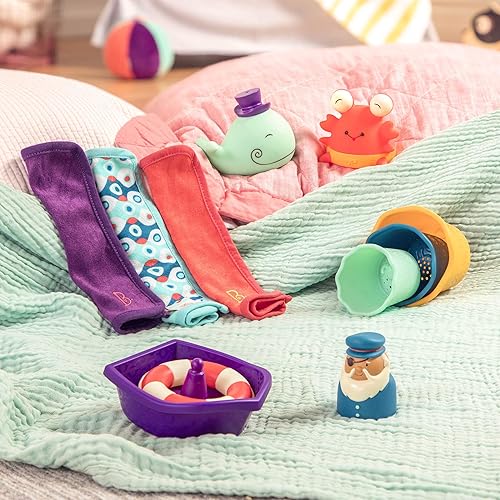Miniatura 5 de B. toys - B. baby Juguetes de baño para bebés  Kit de iniciación de bañera para bebé (11 piezas) para niños- Wee B. Splashy- 0 meses +