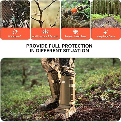 Miniatura 4 de GearOZ Polainas de serpiente, impermeables para las piernas inferiores, protectores de serpientes, polainas protectoras de mordedura de serpiente,