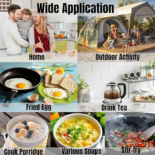 Miniatura 6 de Mini estufa eléctrica, estufa de inducción pequeña portátil de 500 W, calentador multifuncional para el hogar, placa calefactora de cocina casera