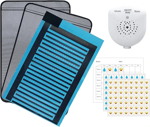 TENQIU Bedwetting Alarm Pad for Boys and Girls, USB Rechargeable, Pee Alarm with Music Optional and Volume Control, Potty Training Urinary Mat for Children,Black