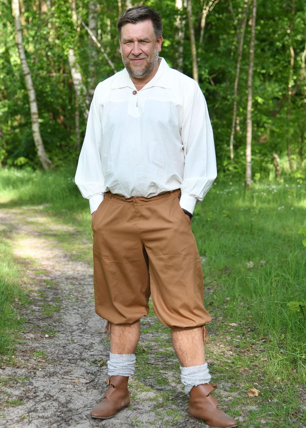 Battle-Merchant Medieval Shorts Jonte, Renaissance Pants Men, Pirate Breeches, Ren Faire Viking Pants