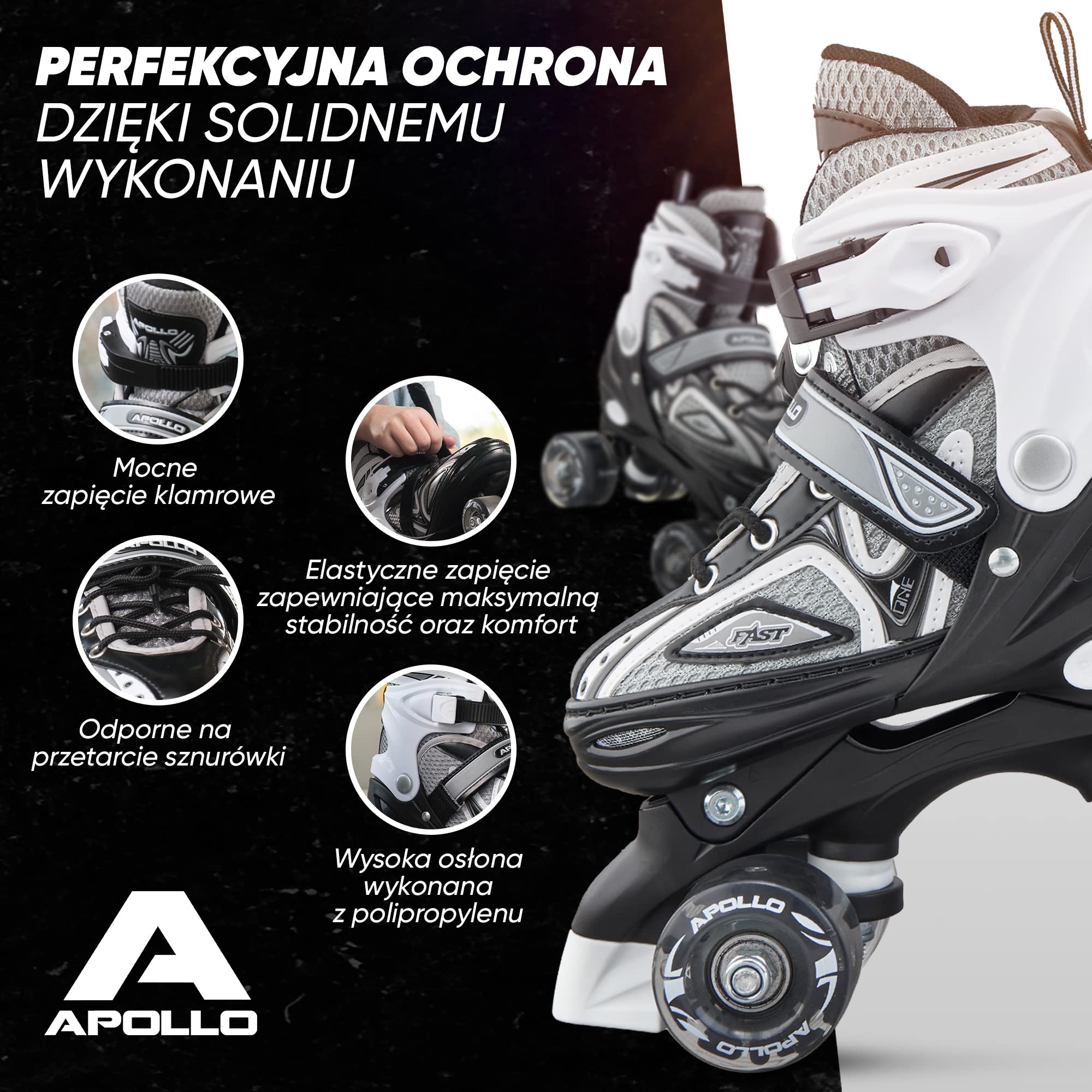 Super Quad regulowane wrotki dla dzieci