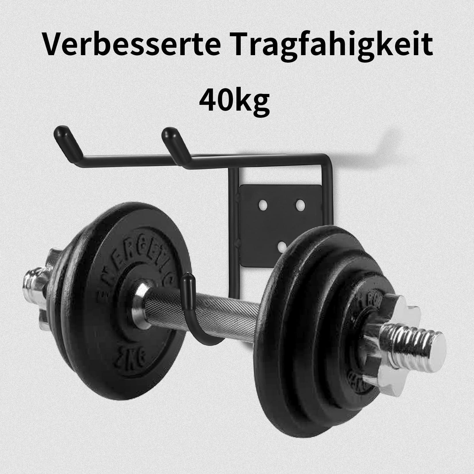 Heavy Duty Haken Set, 4 stuks Hanghaken met Muurbevestiging en Ladder Opslag, Universele Hanger Beugels voor Fiets & Tuingereedschap