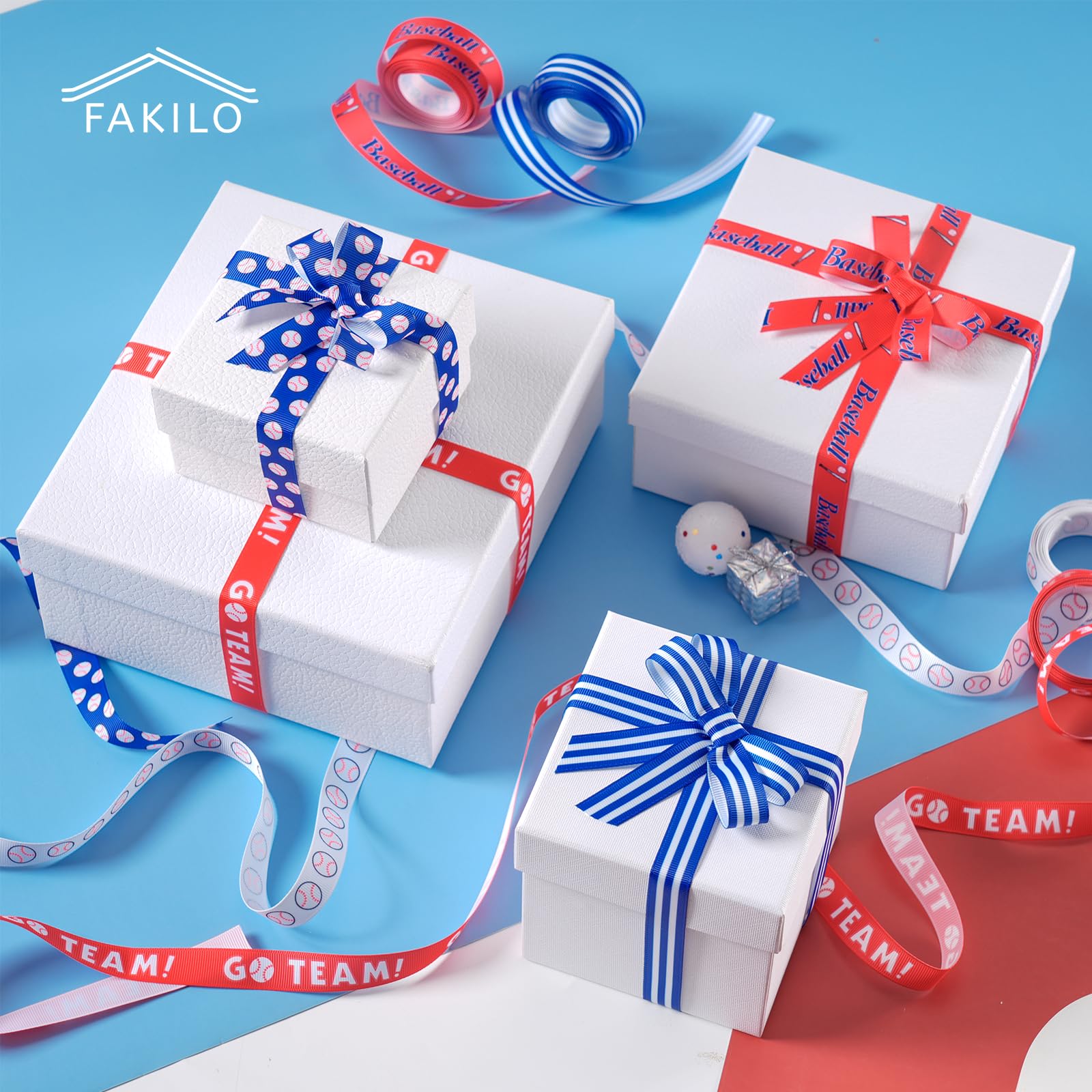 Snapklik.com : Baseball Ribbons 5 Rolls 20 Yards Total, 5/8