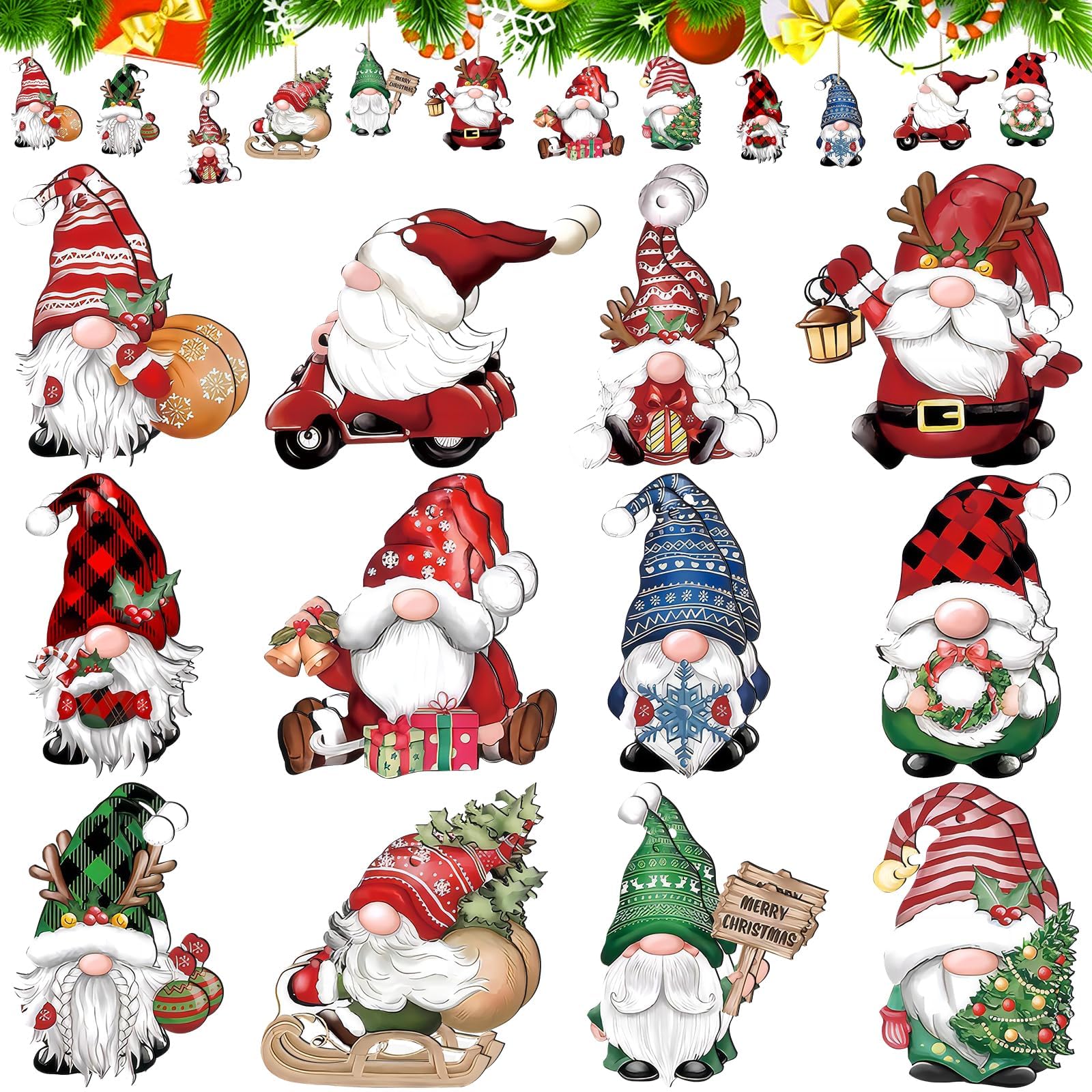 Gingerbread Christmas Ornaments - 16 Pcs -24 Gingerbread Christmas Ornaments - 16 Pcs -24
