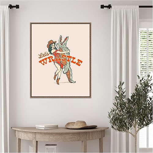 Miniatura 6 de Amanti Art Framed Canvas Wall Art 28x23 Lets Wrastle Poster by The Whiskey Ginger, Framed Wall Art Canvas, Humor Artwork, Traditional Decor, Medium