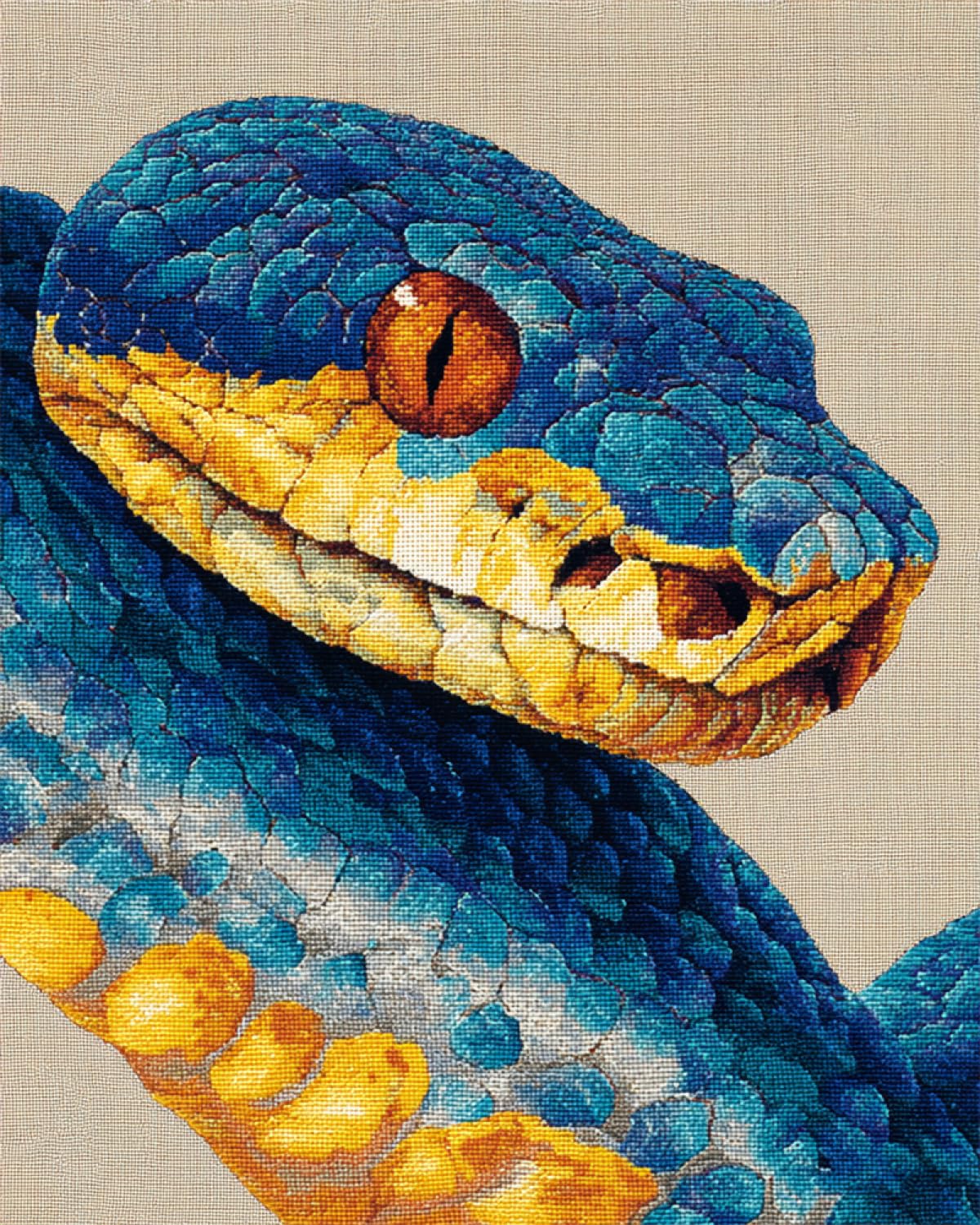 Axiangzik B N.lanshan Animal Diy Latch Hook Cushion Kits Watercolor Snake Latch Hook Kits Diy Rug Making Crafts With Colorful Pattern Printed，Embroidery Sewing Set 55X75cm