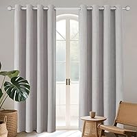Vista 23 de Joydeco Cortinas opacas de 63 pulgadas de largo, 2 paneles burg, cortinas de oscurecimiento de habitación para dormitorio, cortinas térmicas