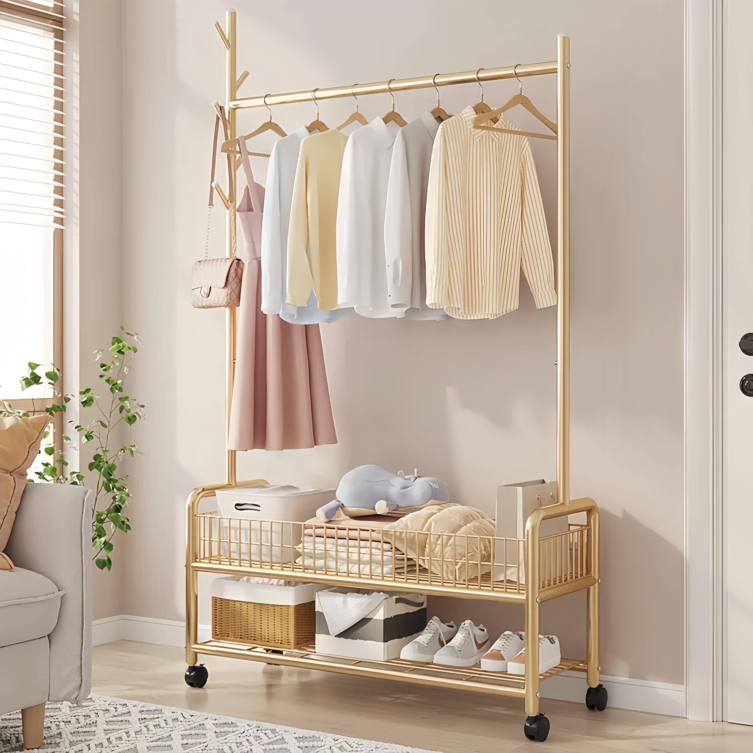 Amazon.co.jp: AetherTech ハンガーラック 衣類収納 コートハンガー