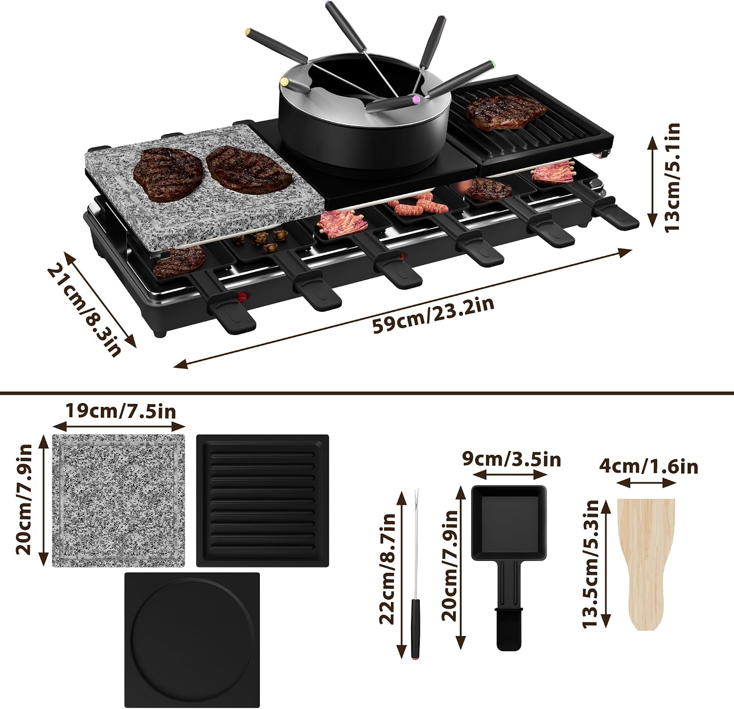 appareil raclette multifonction – vue détaillée