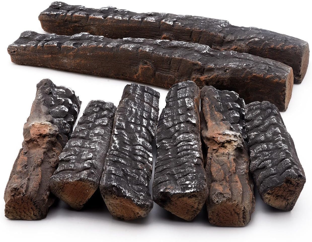 8 Small Pieces Set Wood-like Ceramic Fireplace Logs for Gas Ethanol,Fireplaces, Stoves, Firepits