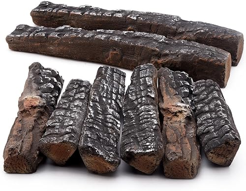 Miniatura 5 de 10 troncos de fibra cerámica para chimenea de gas, para todo tipo de interiores, inserciones de gas, sin ventilación y sin ventilación, chimeneas