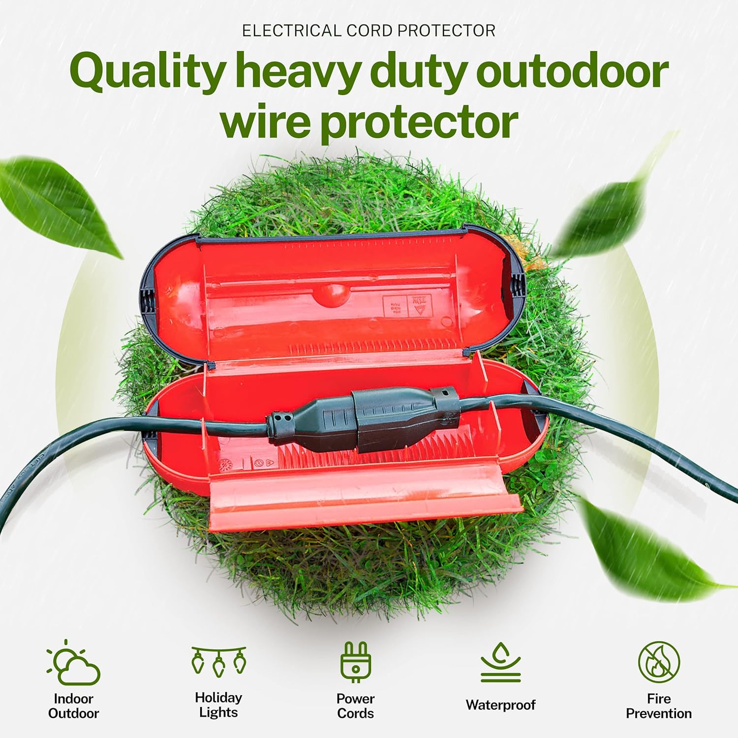 Electrical Wire Cover Extension Cord Protector for Outdoor Cables Protect Connections (Orange)