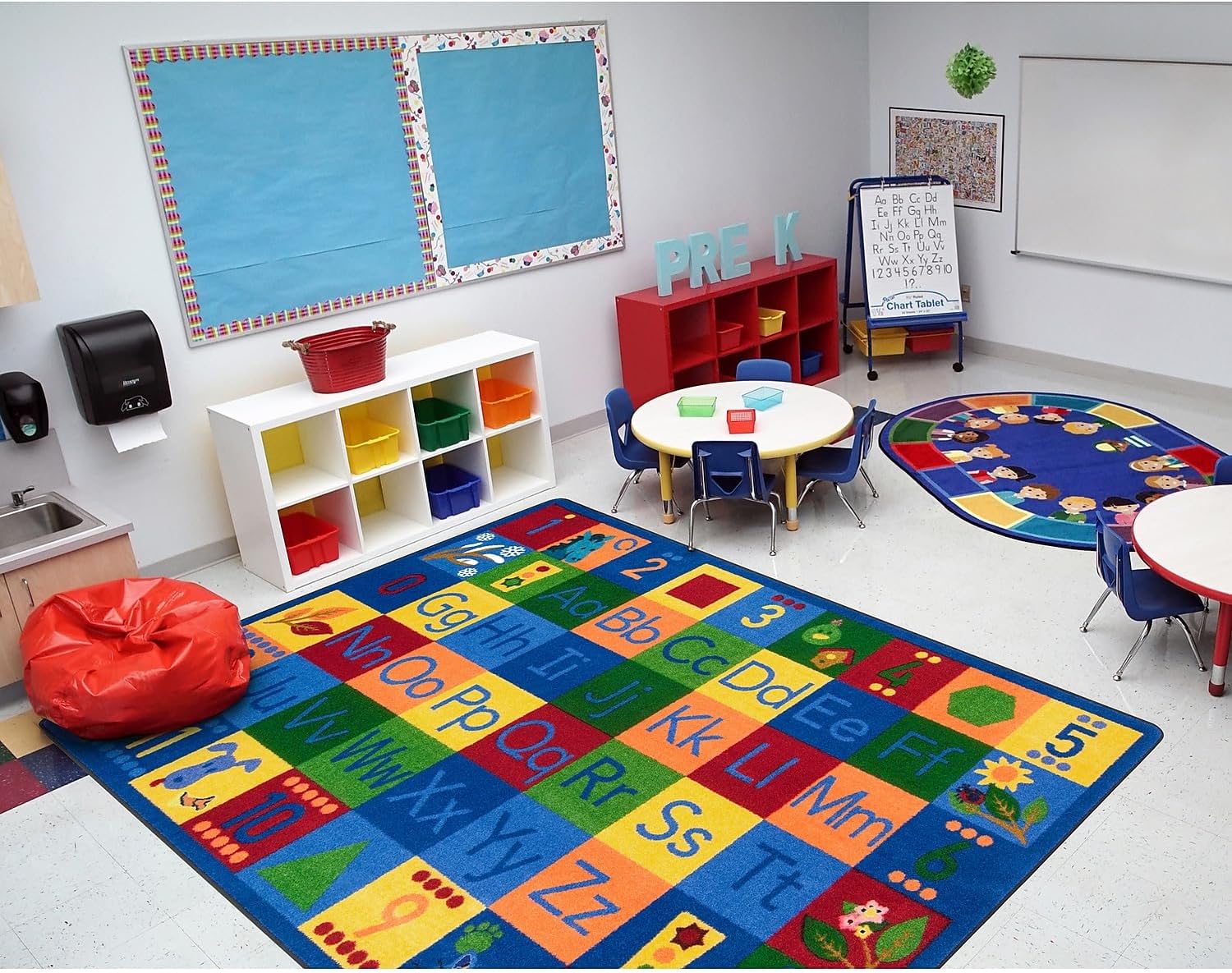 Joy Carpets Around The Block II Area Rug in Color Multi, 7'8" x 10'9"