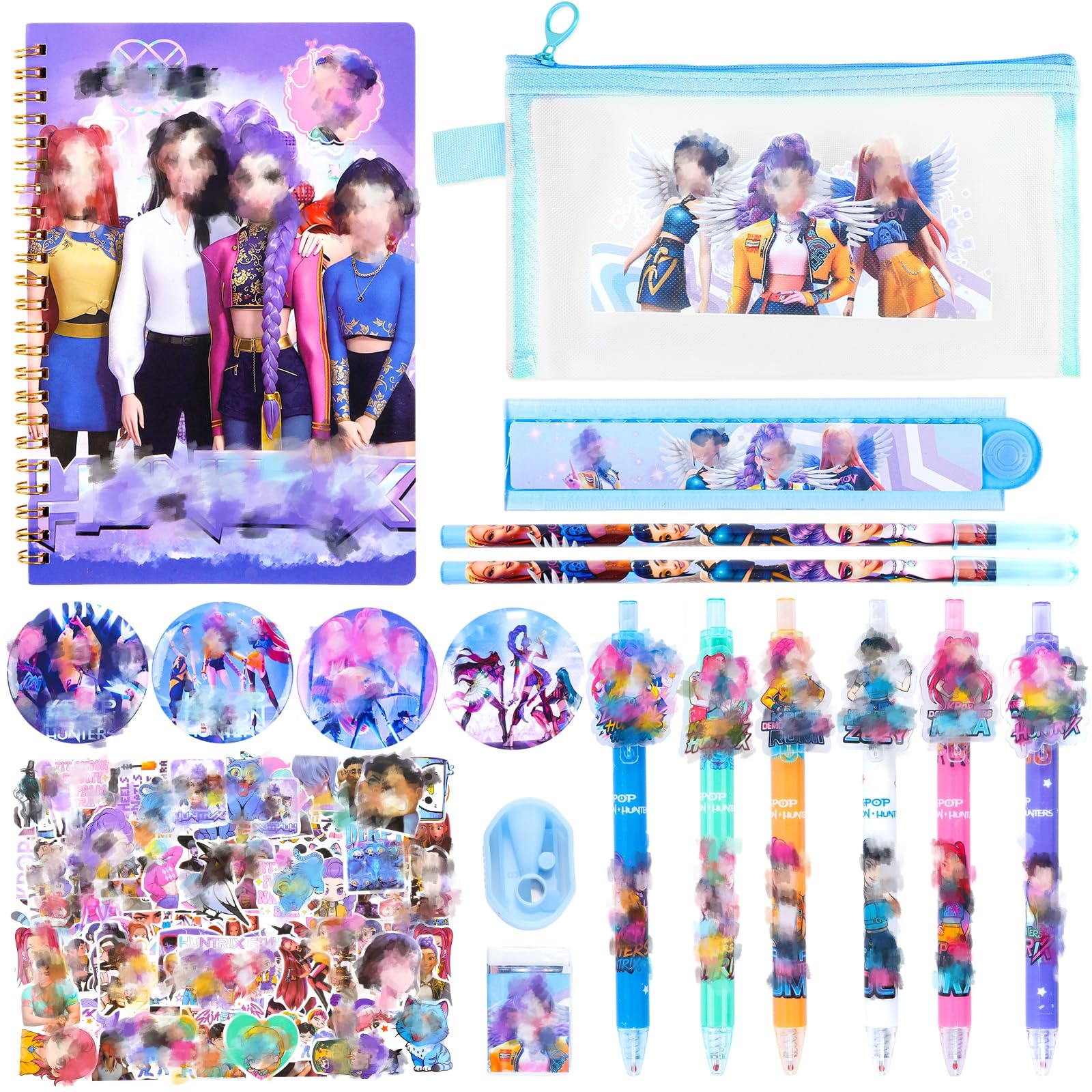 yumcute Kawaii Stationery Set Cute School Supplies Back to School Gift for Kids Office Supplies Gifts for School Season Girls Including Notebook Pencil Case Gel Pens Pencils Sharpener Ruler Eraser