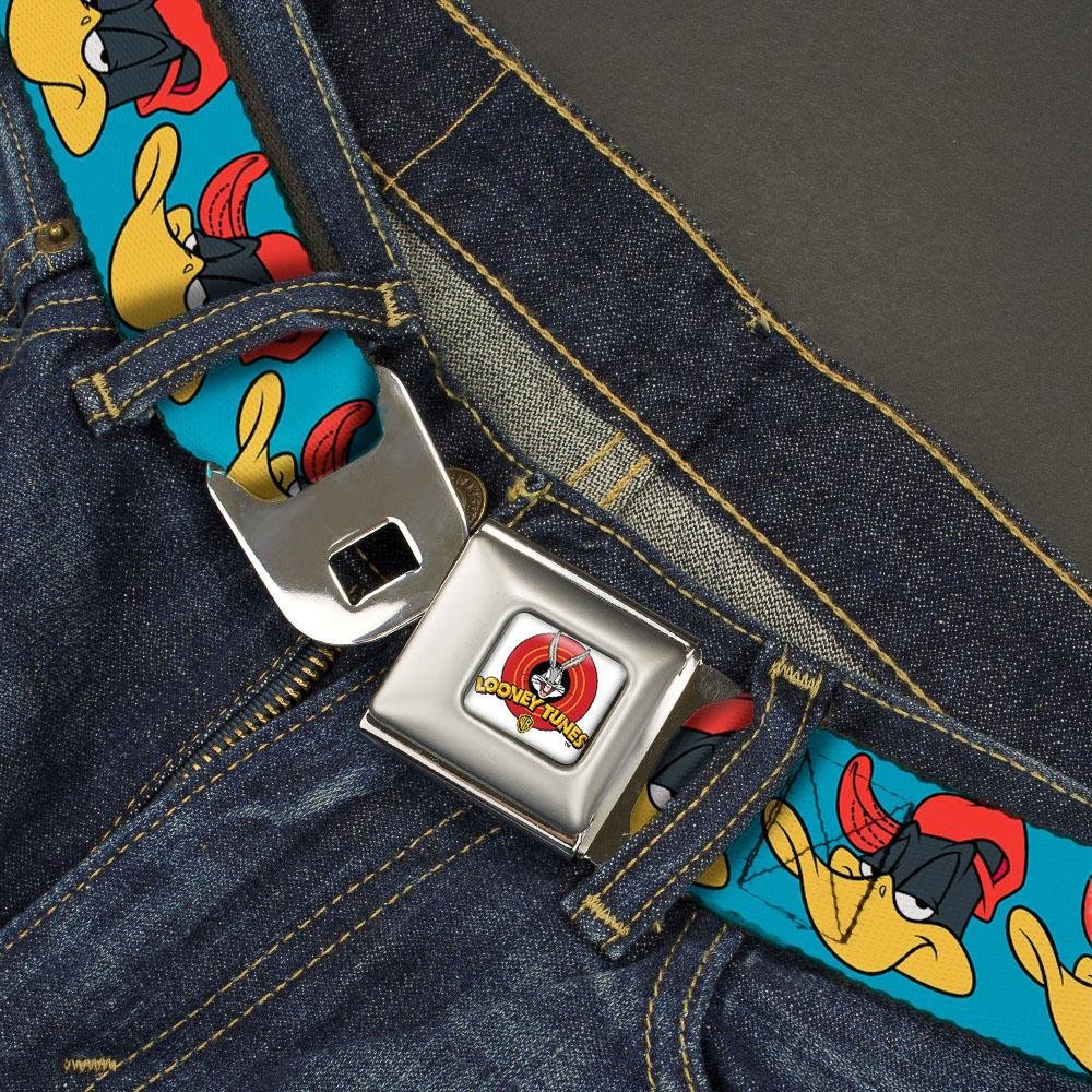 Belt Seatbelt Buckle Daffy Duck Hip Hop Expression Turquoise 24 to 38 Inches