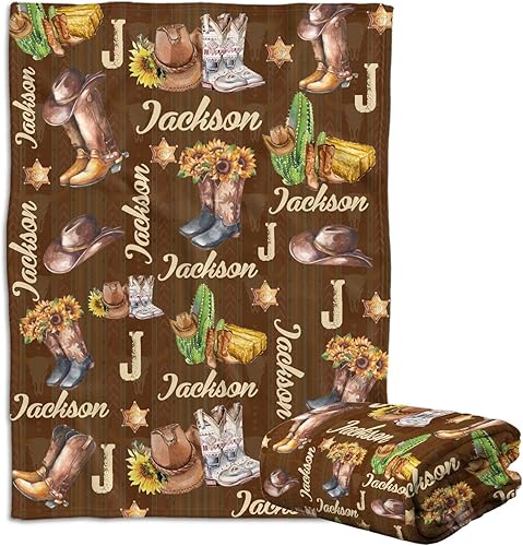 Miniatura 48 de Manta de bebé occidental, mantas de bebé personalizadas para niños, manta de vaquero para niños y niñas, manta de felpa personalizada con nombre