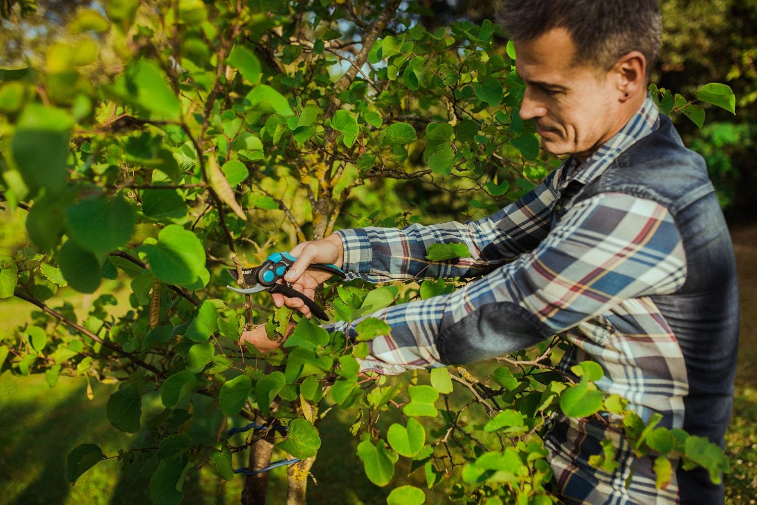 Garden Shears Single-Handed - Model 31R - Bypass Precision Cut - Robust and Very Light - Flex Hand for Adjusting the Handles - Non-Slip Surface - Bikain