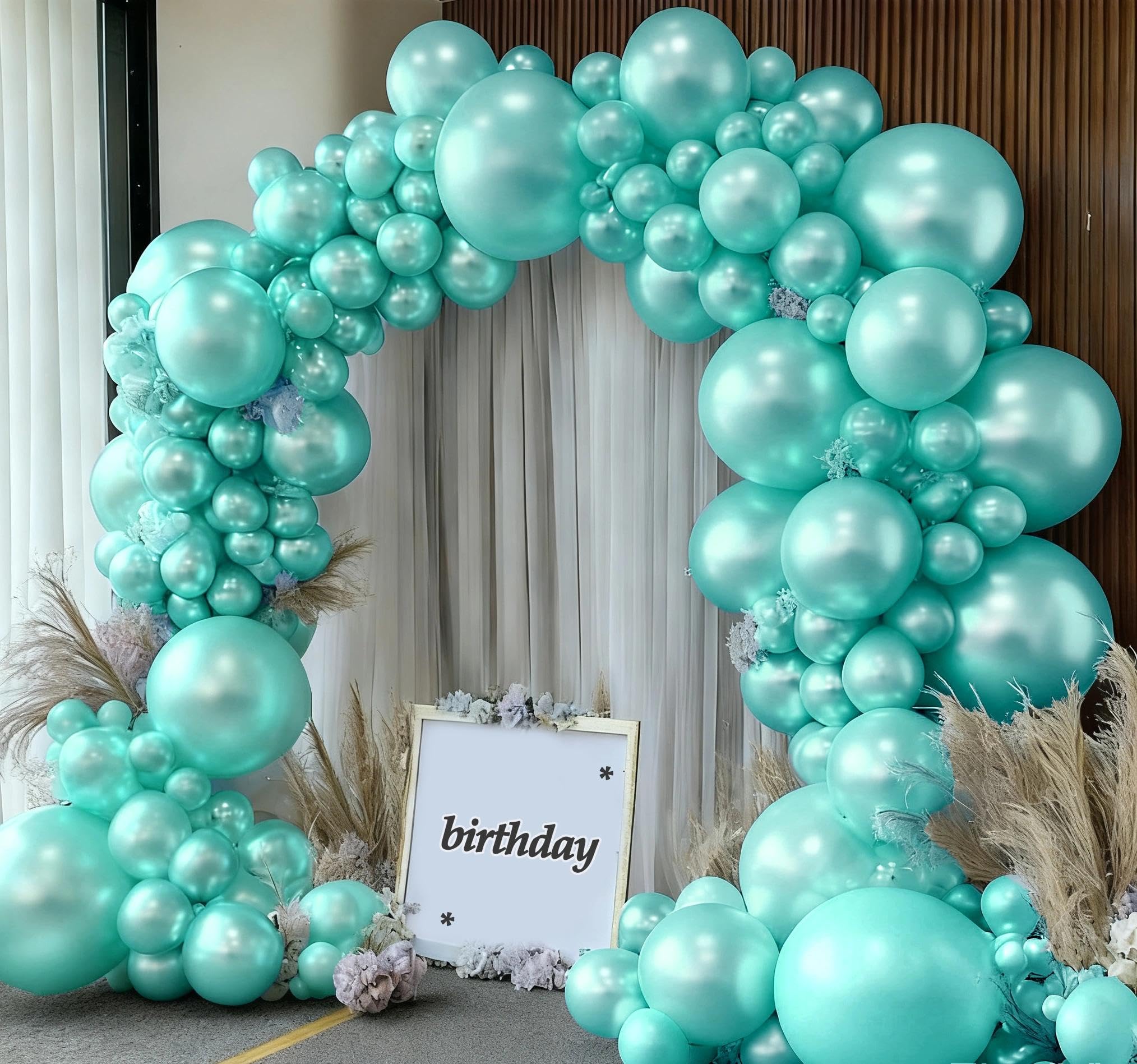 Teal Balloons Double Stuffed Turquoise Teal Blue Balloons Pearl Balloon Arch Kit for Birthday Baby Shower Wedding Dolphin Mermaid Ocean Theme Party