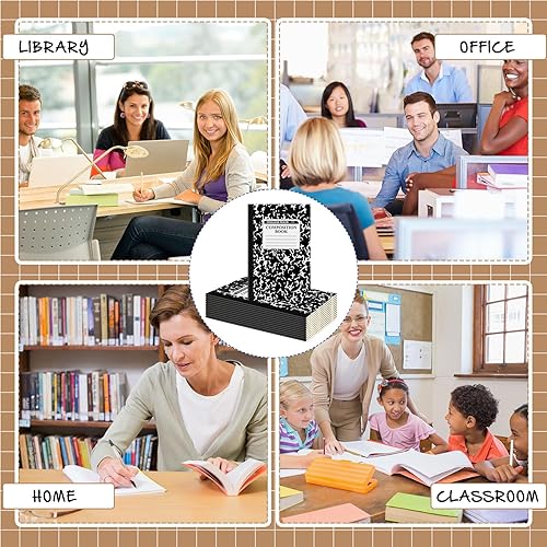 Miniatura 4 de Fainne Paquete de 12 cuadernos de composición A5 a granel, cuadernos de composición a rayas universitarias, cuadernos con rayas universitarias,