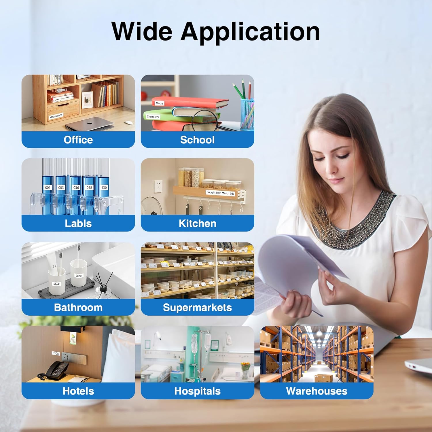 M-K231 M Tape 12mm 0.47 White Label Tape Compatible for Brother M Tape M231 MK231 M-K231S for Brother PT-M95 PT-90 PT-85 PT-80 PT-70 PT-65 Label Maker, Black on White, 5 Pack Inking Ribbon - Image 7