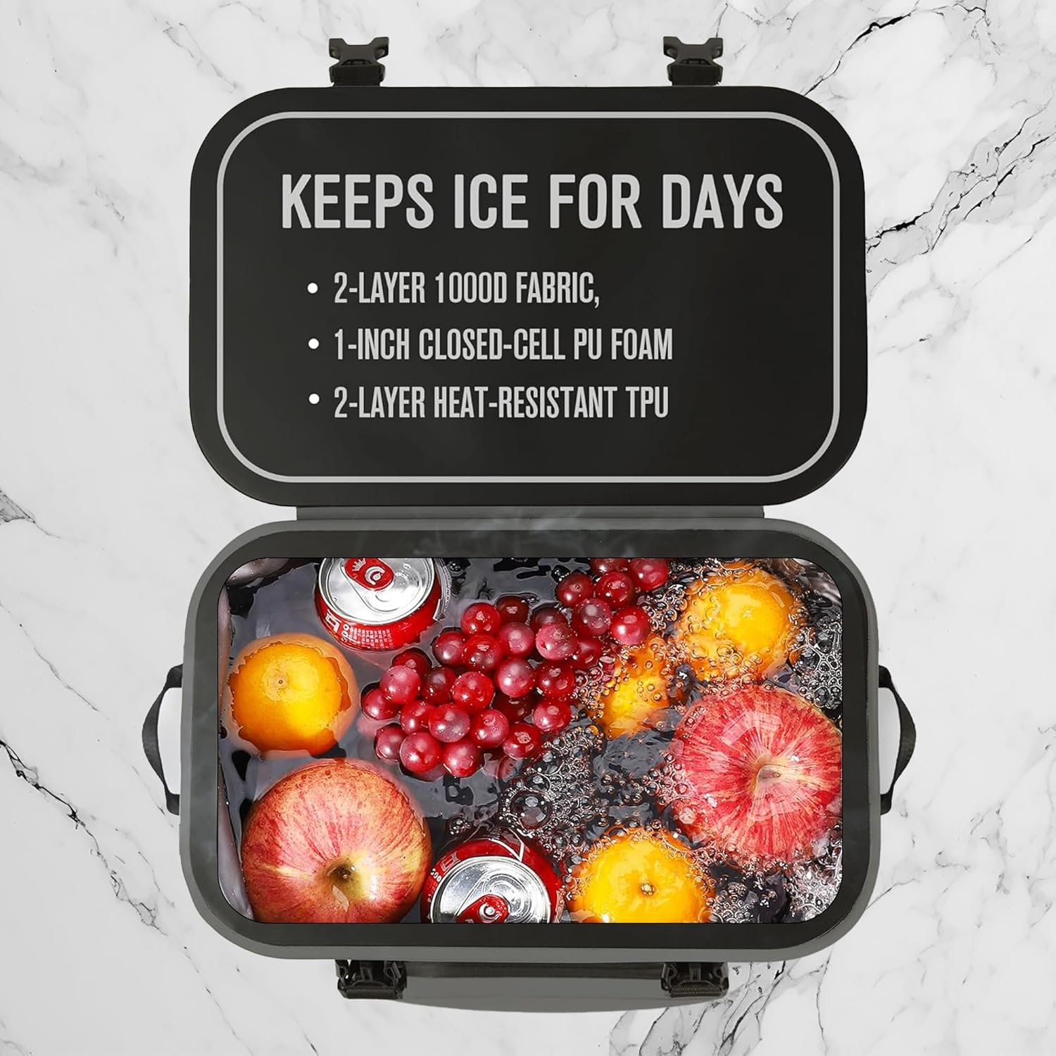 Backpack Coolers Insulated Leak Proof, Fishing Backpack with Cooler Lightweight, Magnetic Closure Waterproof Durable for Camping & Hiking - Gray