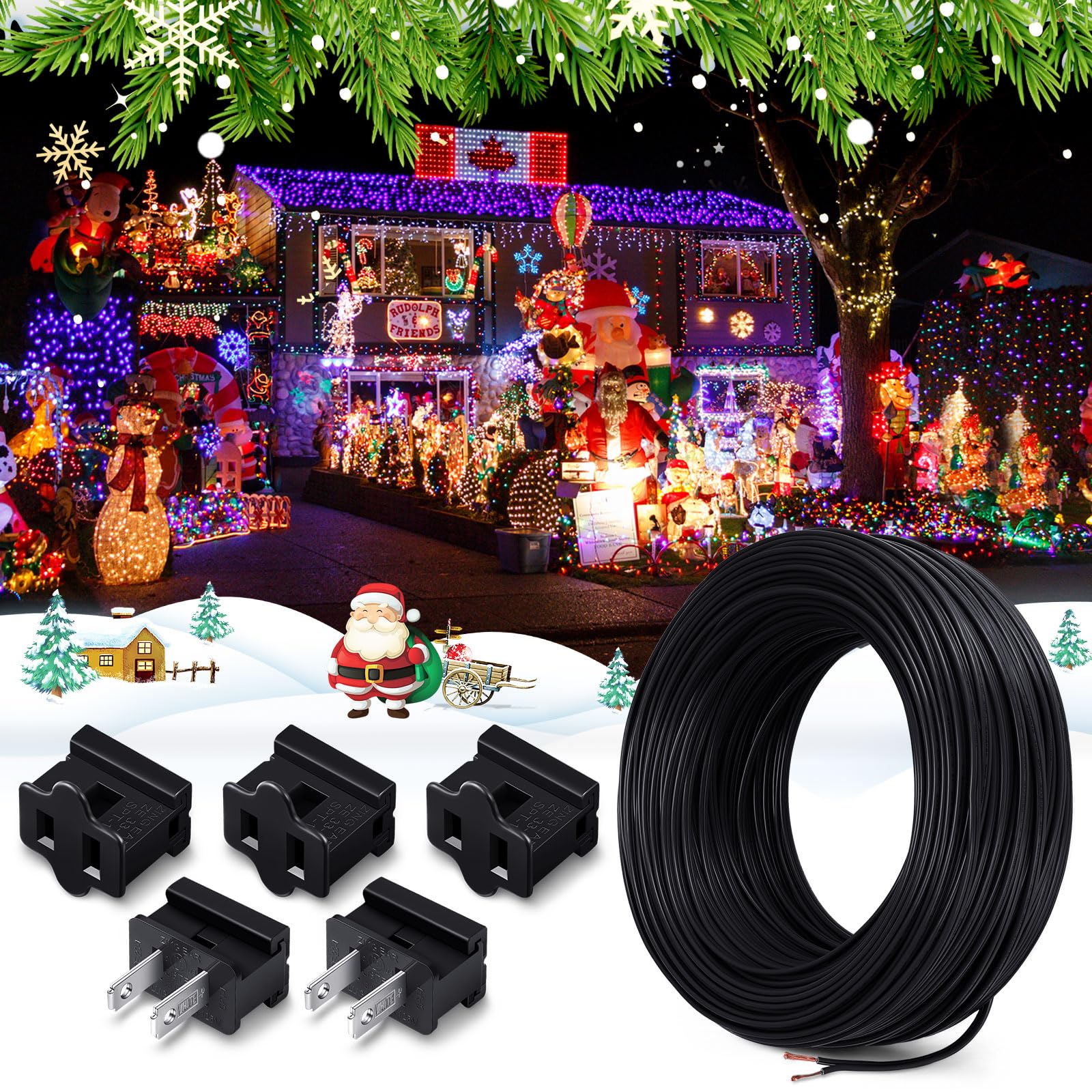 Kanayu SPT-1W 164FT Extension Hookup Electrical Wire 18/1 Zip Cord