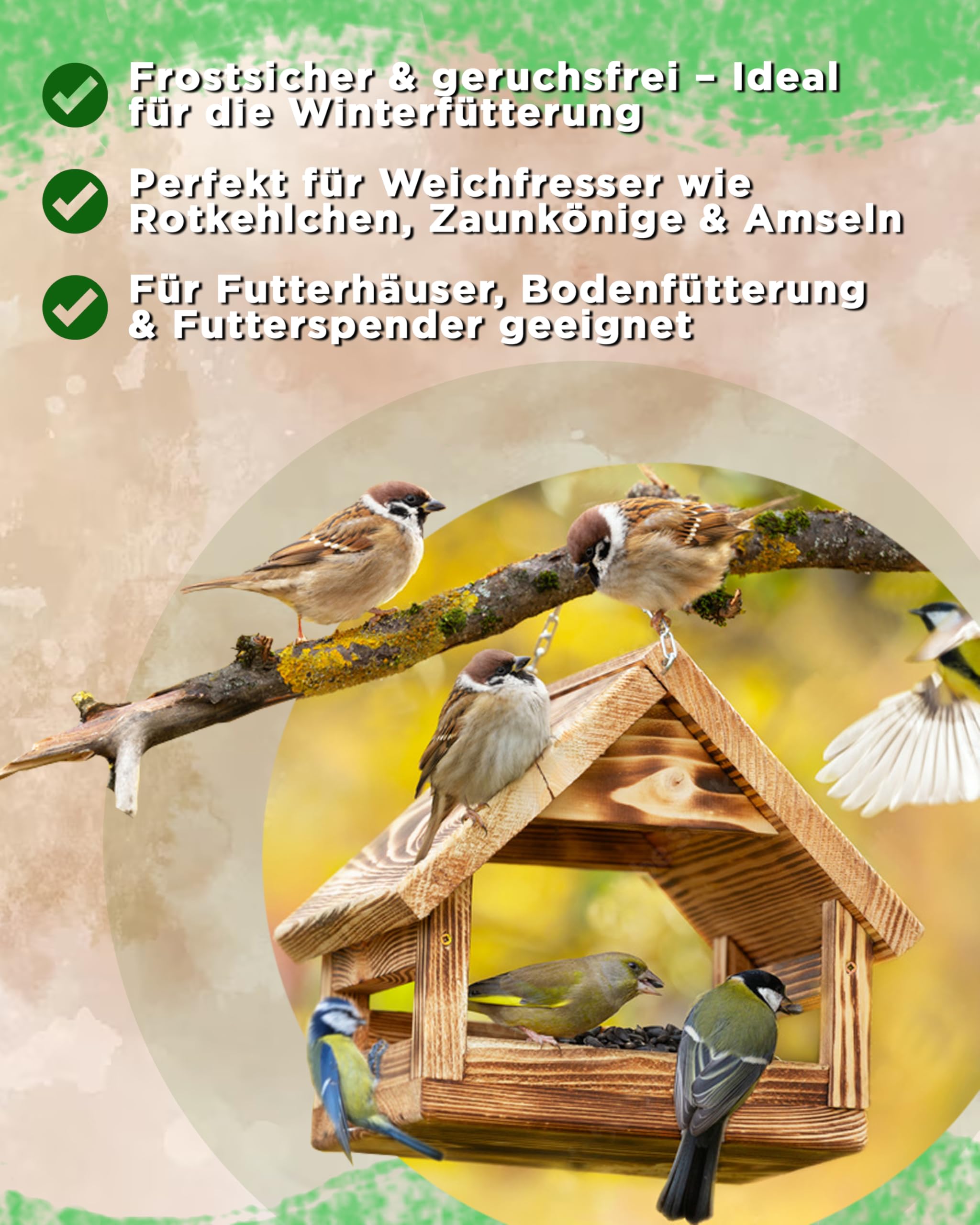 Futterbauer Fettfutter 25 kg, Energiereiches Ergänzungsfutter für Wildvögel, Unterstützt Wärmehaushalt, Ideal für Weichfresser