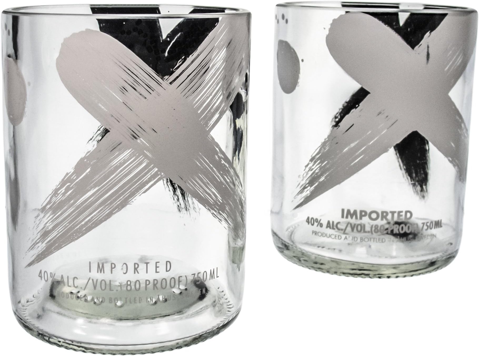 Absolut Vanilia Reclaimed Bottles Glassware Drinkware Barware Rocks Glasses Gift Set