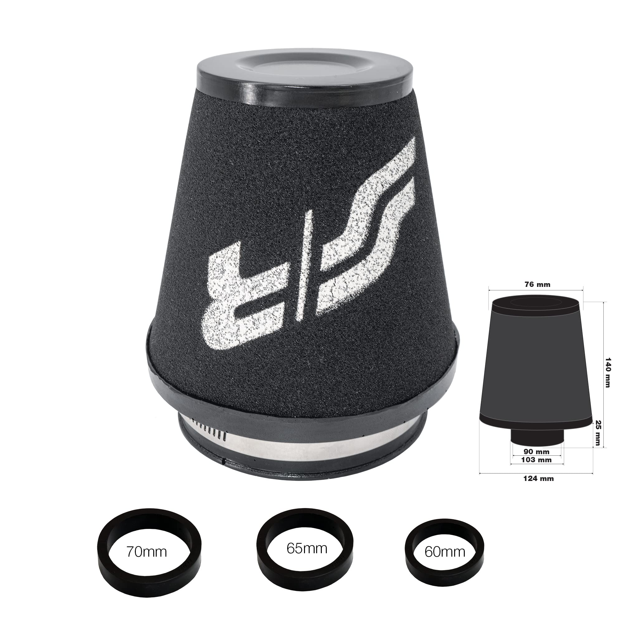 SIMONI Racing FSR/UM Filtro Aria Conico in Spugna Nera Universale