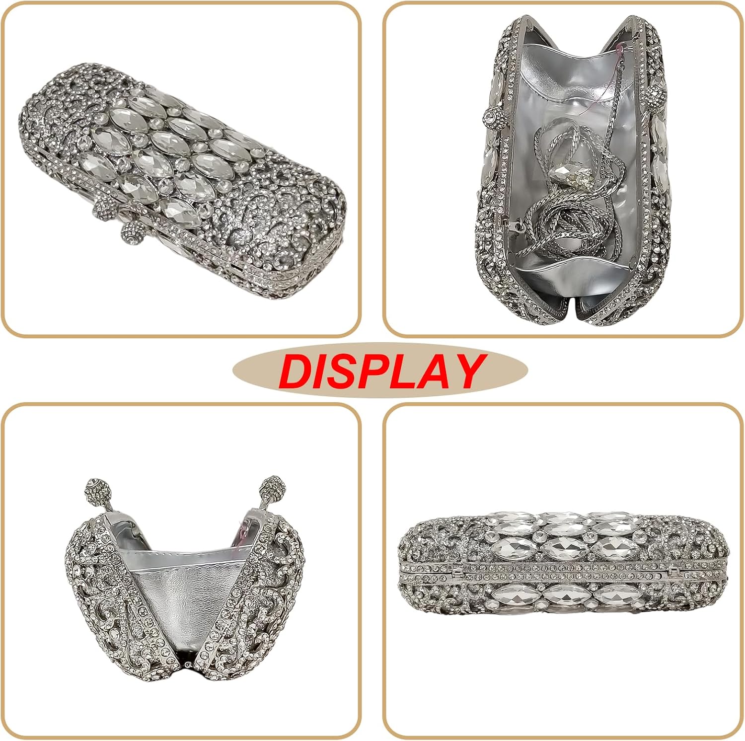 Elegant Cylindrical Crystal Handbag Unique Diamond Evening Bag Women Bridal Party Bag Wedding Clutch Purse