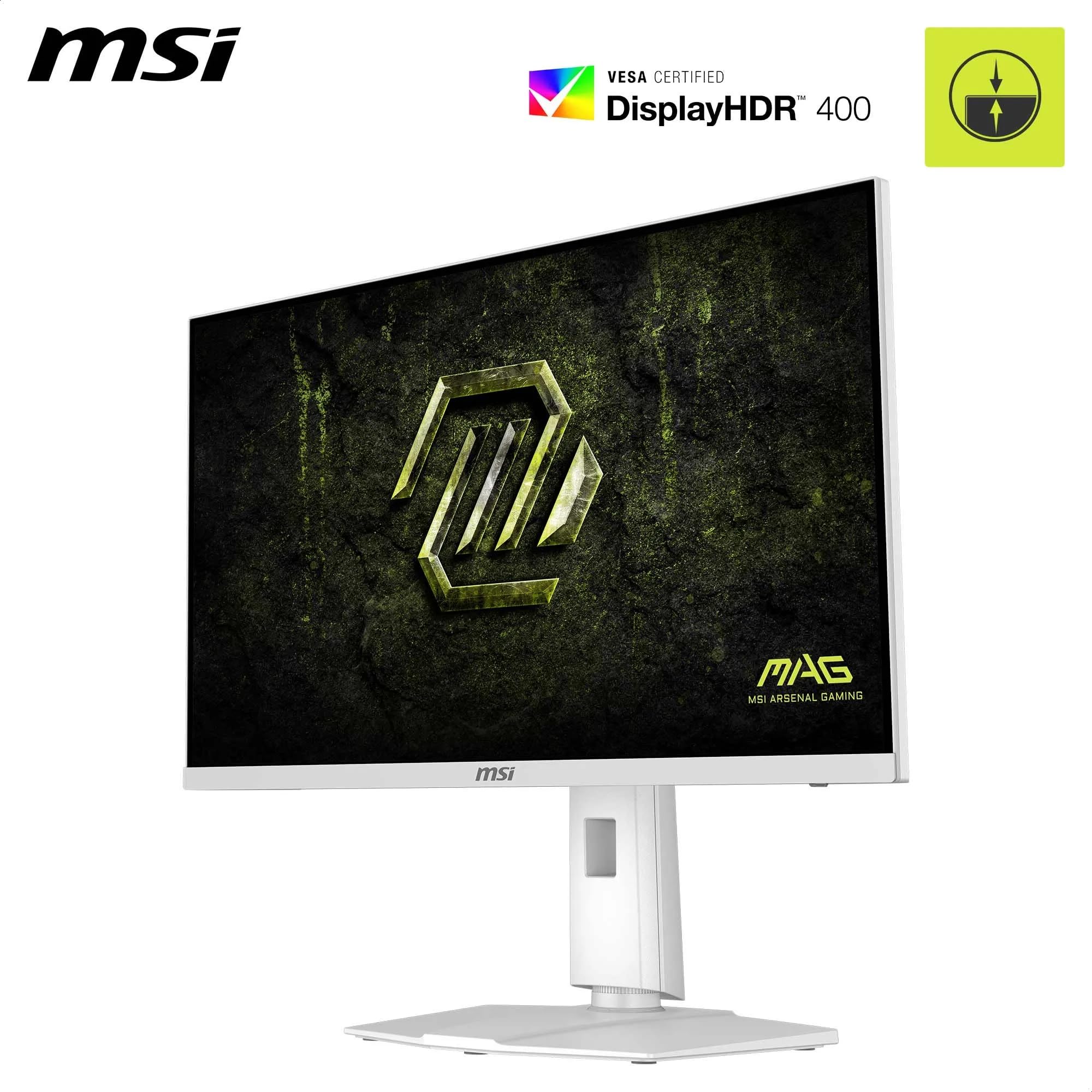 MSI mag 274QRFW X32 Monitor Gaming, 27" WQHD, 2560 x 1440 Rapid IPS, 320 Hz, 0,5 ms, DisplayHDR 400, Compatible con G-Sync, Eye Care, HDMI 2.1, DP 1.4a, inclinación/Altura Ajustables, Blanco