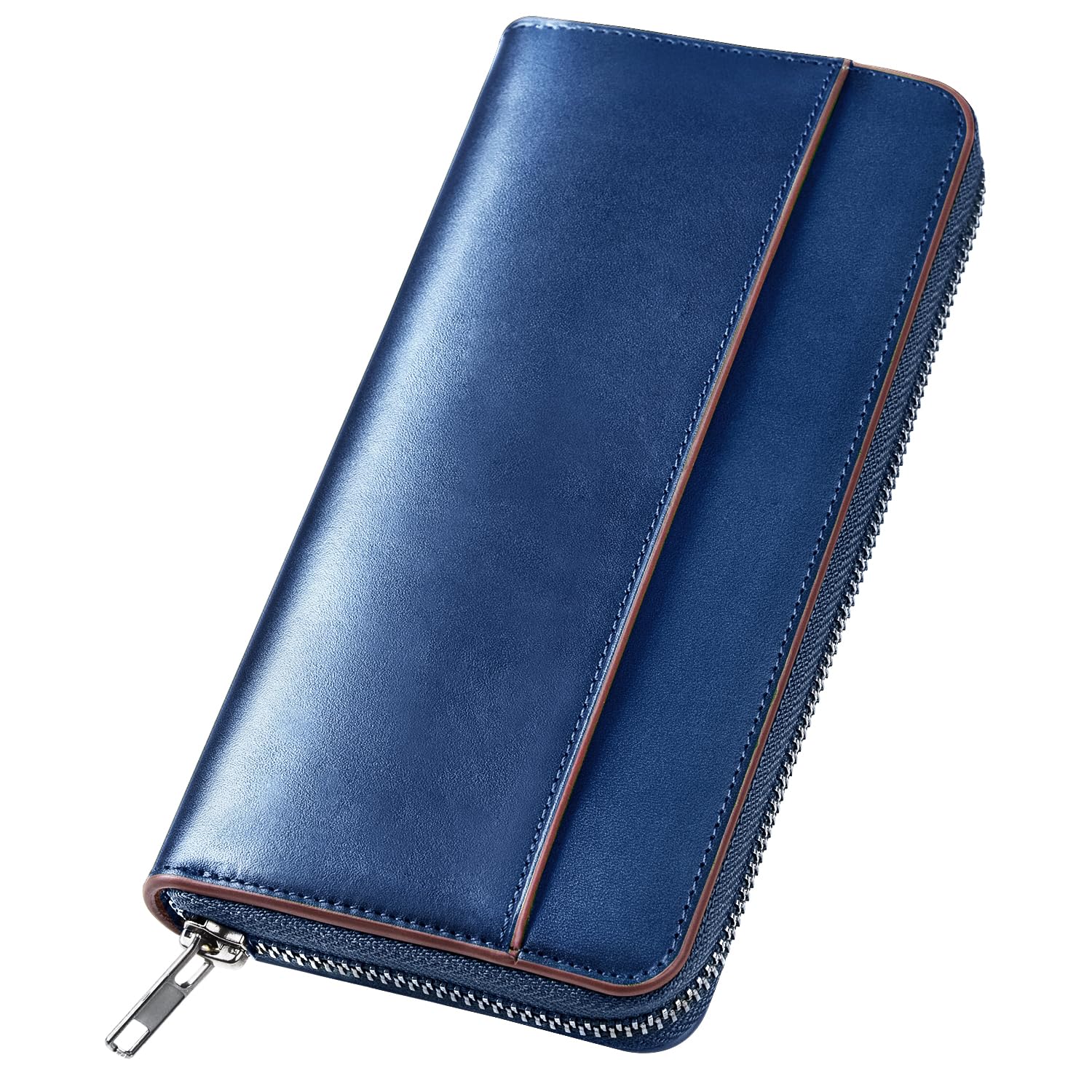 Wallet, Men's, Tochigi Leather, Long Wallet, Genuine Leather, Large Capacity, YKK Zipper, Made by Top Craftsmen, Women's Wallet, Cowhide Leather, Coin Purse, Compact, Simple, Plain, For Men : Clothing