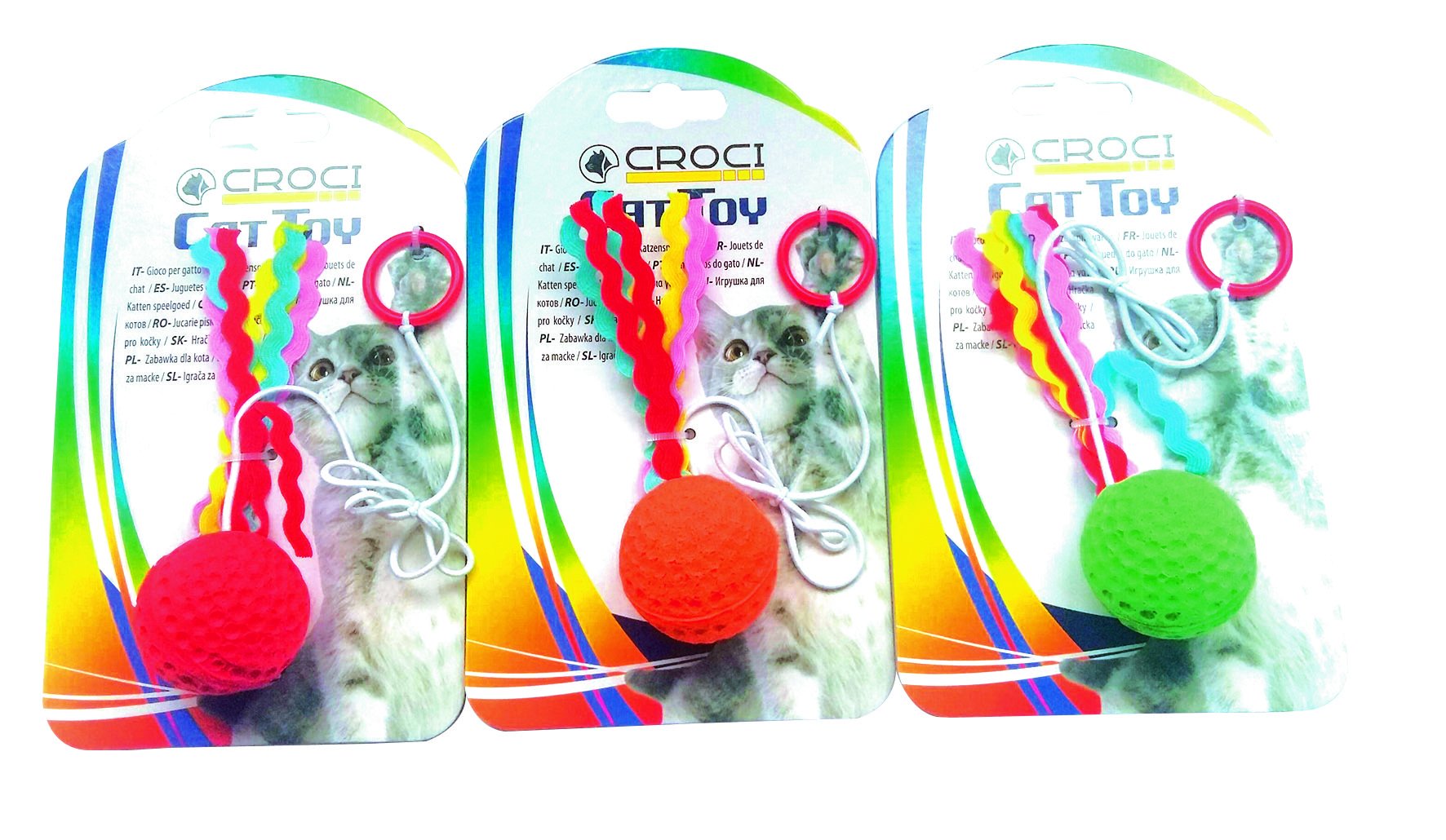 Croci C6098091 Juego para Gatos Flying Ball, 4 cm