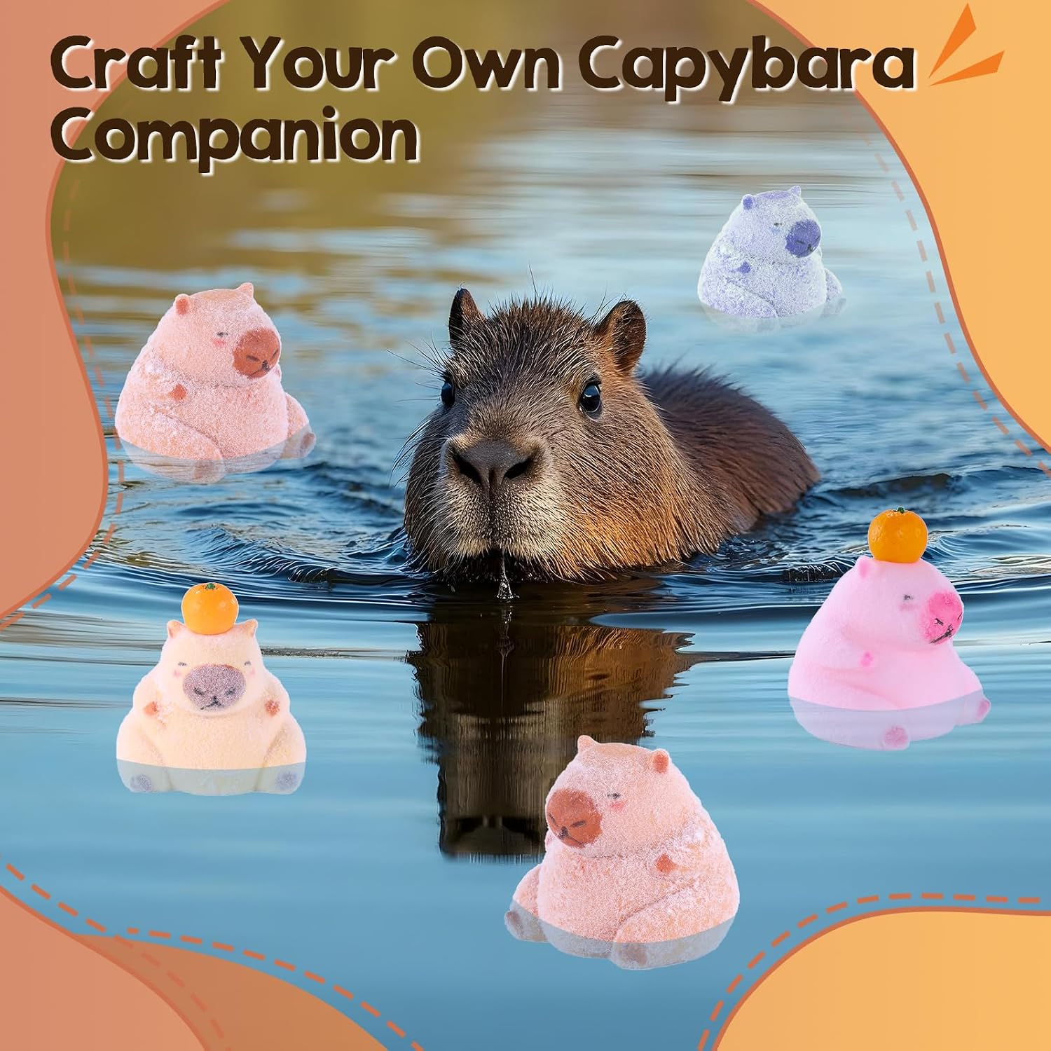 LET'S RESIN 4 Pcs Capybara Silicone Molds for Taba Squishy, Resin Casting, Effortless Demolding Molds for Stress Relief DIY Decompression Gift Home Decor