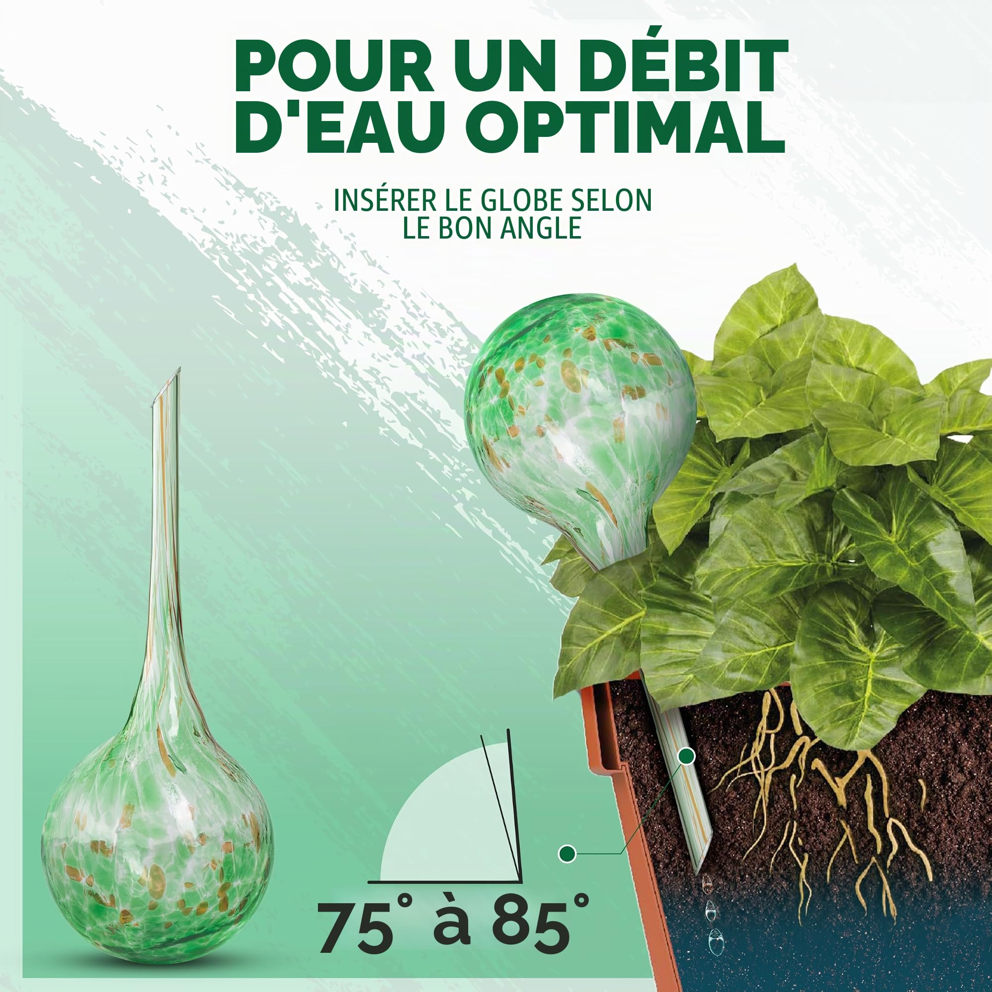 Miles Kimball Lot de 6 Petits Globes d'arrosage Multicolores en Verre pour Plantes - Chacun Mesure 15,2 cm de Long x 6,3 cm de Profondeur
