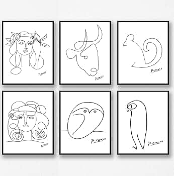 Amazon.co.jp: ウォールアート デコレーション ピカソ 線画