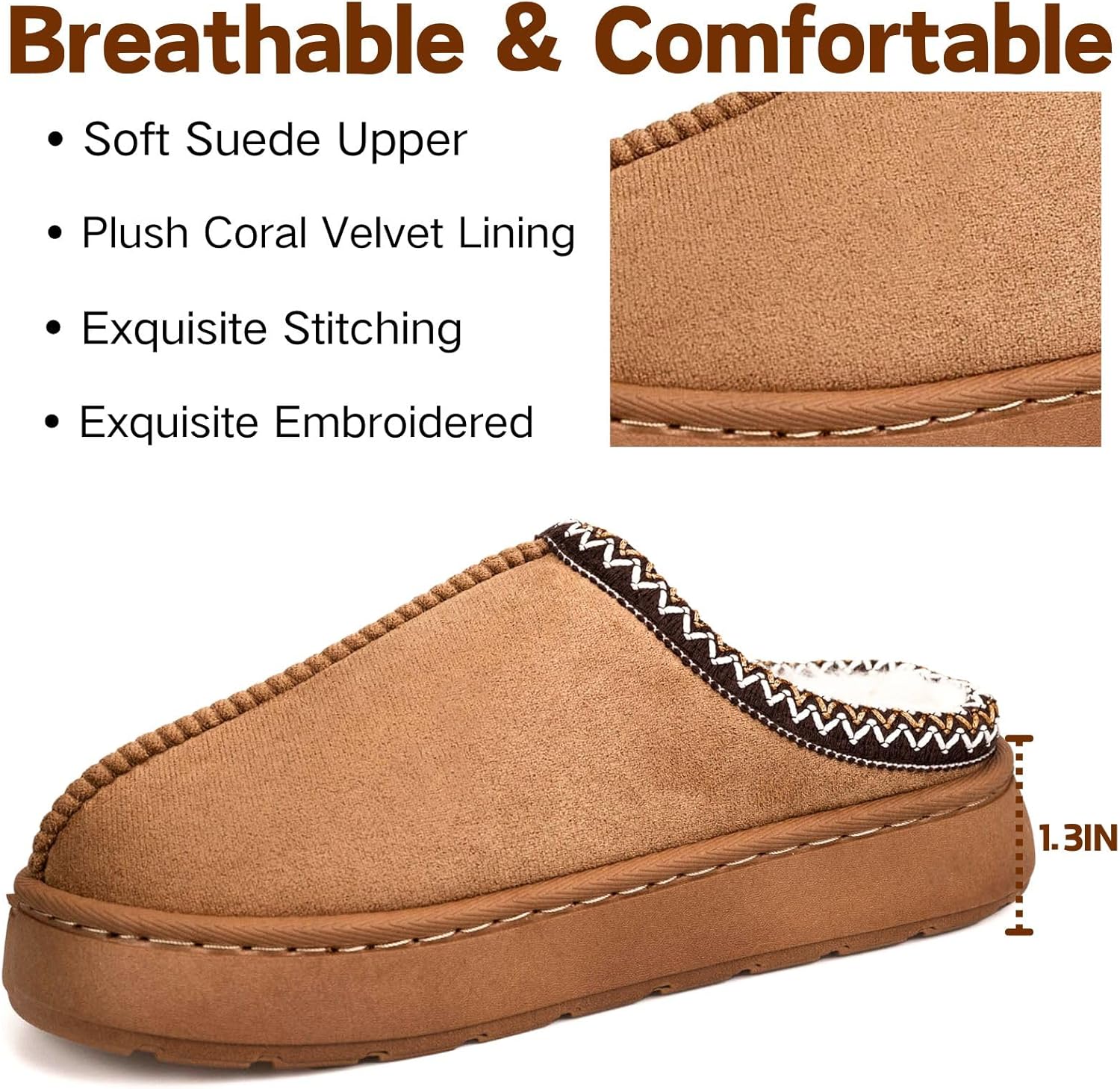 Thick-Soled Fuzzy Slippers for Women & Men - Cozy Platform House Shoes with Anti-Slip Sole, Warm Plush Lined Indoor Outdoor Short Ankle Slippers - Image 4