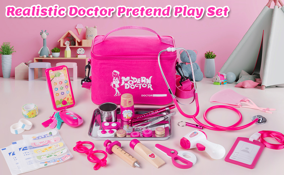 Amazon.com: Sundaymot Doctor Kit for Girls, 34 Pcs Pretend Play